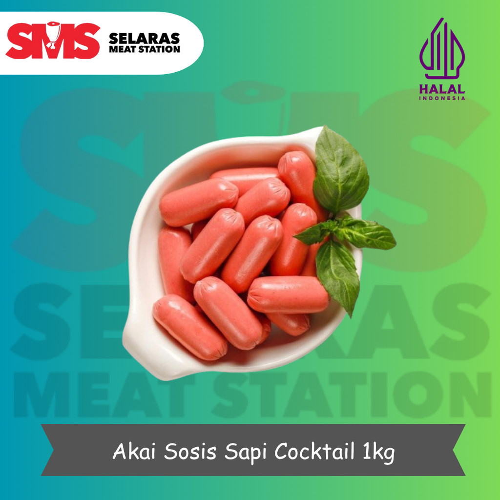

Akai Sosis Sapi Cocktail - Beef Sausage Isi 66 pcs 1 Kg - Selarasmeatshop