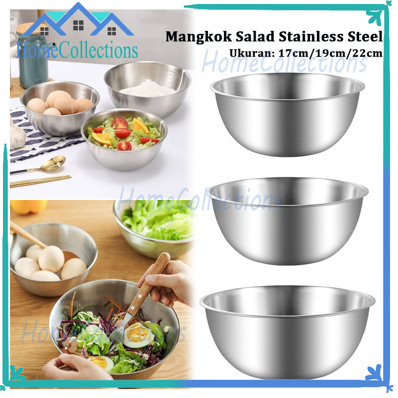 Mangkok Sup Salad Stainless Steel Mangkuk Mangkok Stainless Nasi Sup Bowl