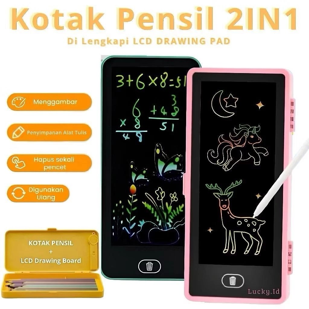 

Diskon Kotak Pensil 2 In 1 Lcd Pen Case Drawing Pad Tempat Pencil Anak