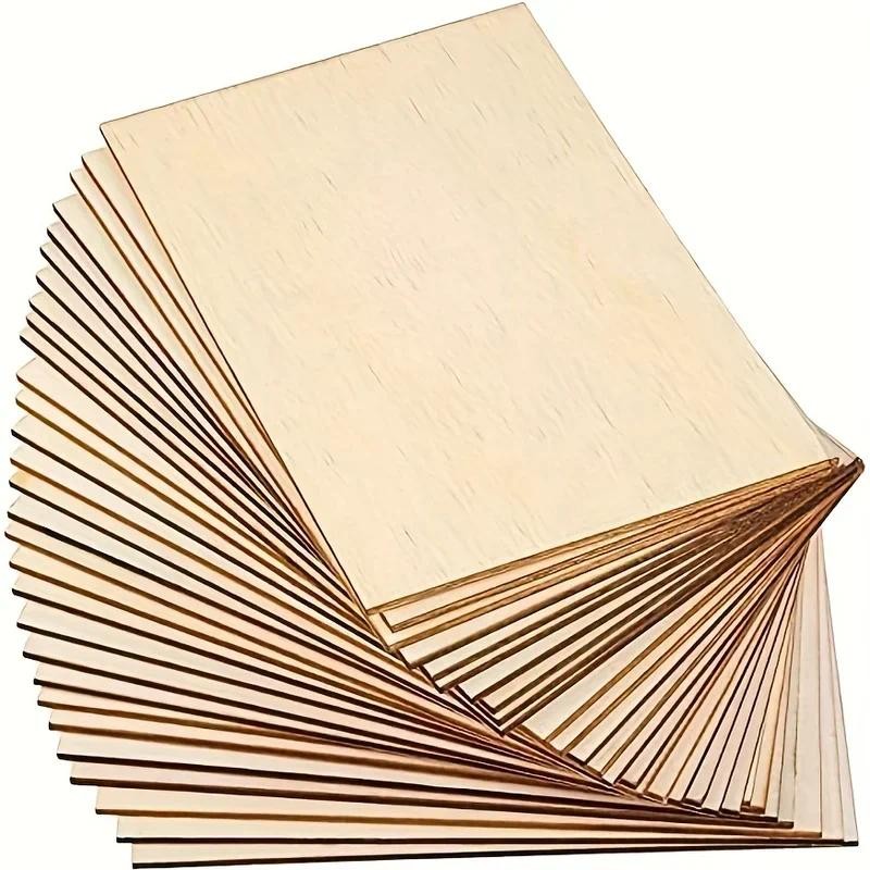 

10pcs Unfinished rectangular wood panels for craft cutting diy wooden graffiti painted decorative thin panels