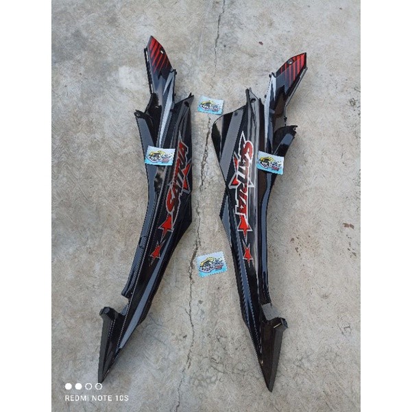 Terlaris Cover Body Belakang Satria Fu Facelift fl Hitam Ber stripping 2013 2014 2015 Bahan tebal mi