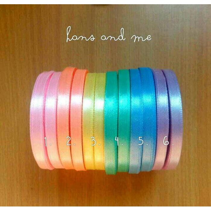 

Pita Satin 1/4" warna Pastel / warna Soft