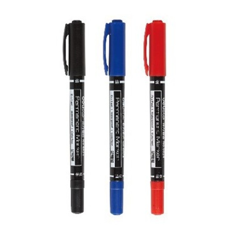 

Deli 0.5mm/1mm Double-Ended Marker Fast Dry Waterproof Permanent Writing Pen Mark CD Wood Glass Ceramics Office School Supply
