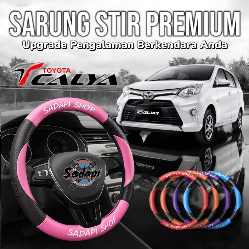 Sarung Stir Mobil Toyota Calya, Cover Stir Mobil Calya, Sarung Stir Minibus