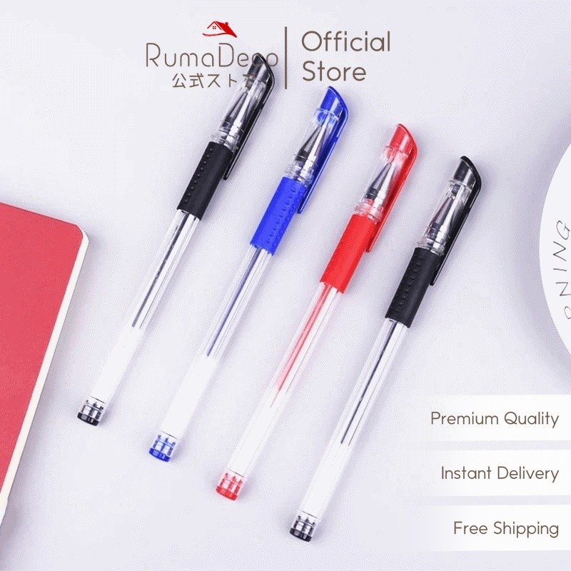 

「 RUMADECO 」 Pulpen Pena Gel 0.55mm Standart | Pulpen Tinta Cair | Alat Tulis Sekolah