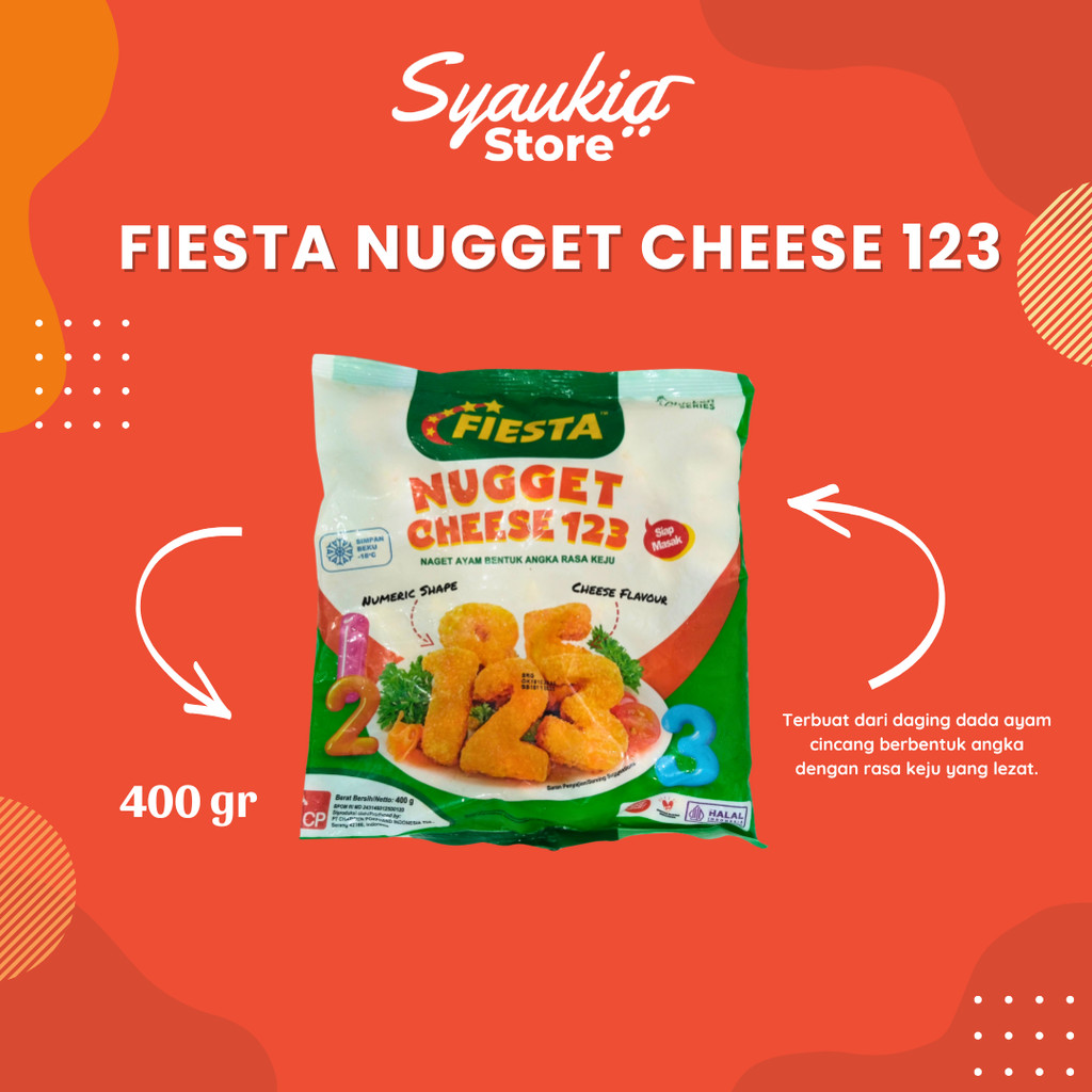 Fiesta Cheese 123 Nugget Ayam Bentuk Angka Rasa Keju 400 gr/ Fiesta  Nugget Cheese 400 gr Syaukia St
