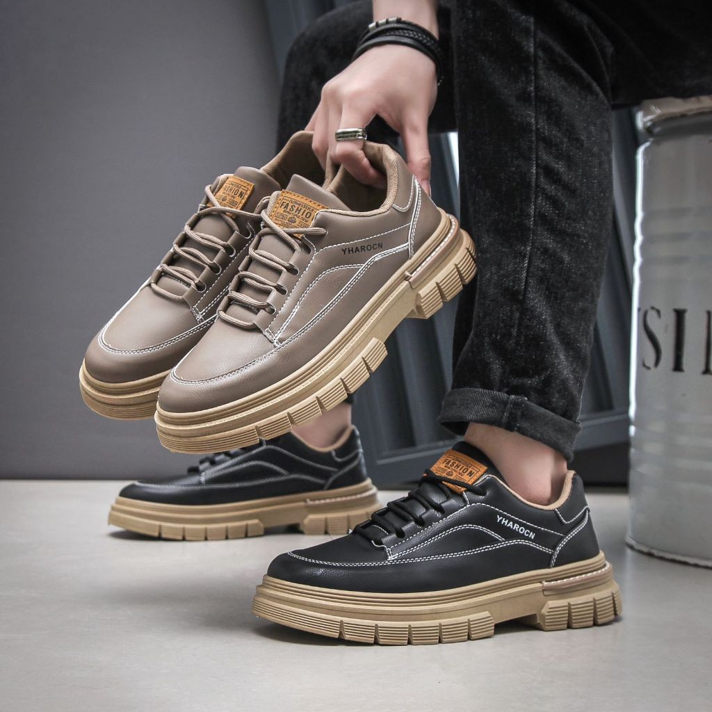E5 ESSE Sepatu Sneakers Keren Fashion Kulit Pria Sport Shoes Ex22