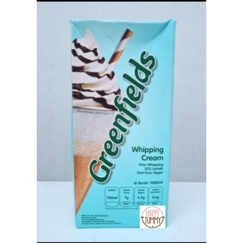 

Greenfields whipping cream 1L whipped whipcream