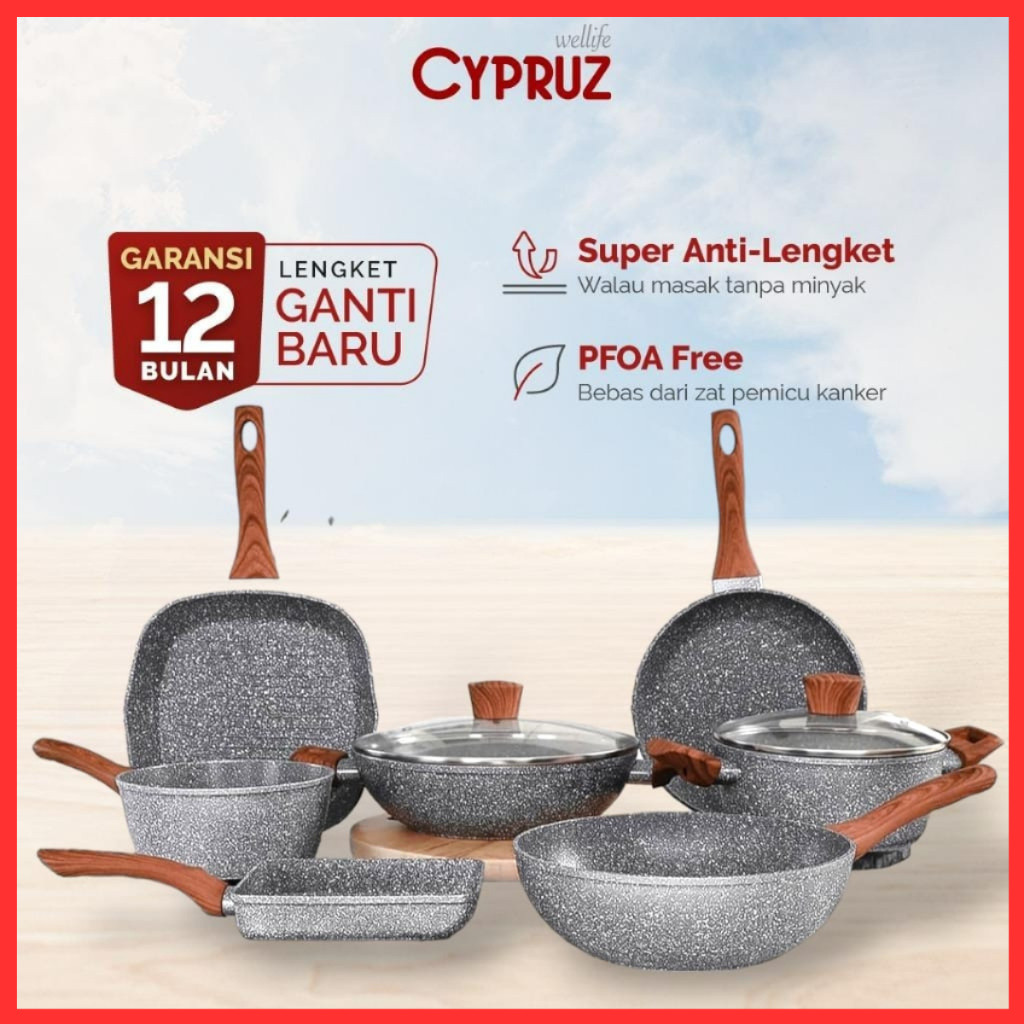 cypruz marble wok pan marble fry pan marble sauce pan marble grill pan tamagoyaki wajan anti lengket