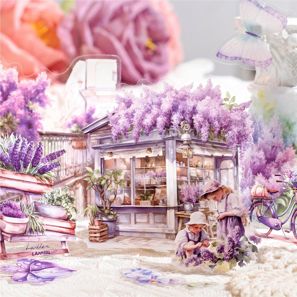 

[Gongjin] 30pcs Sticker Garden Landscape GLS Stiker Taman Rumah Bunga Tangga Flower Kupu Bujo
