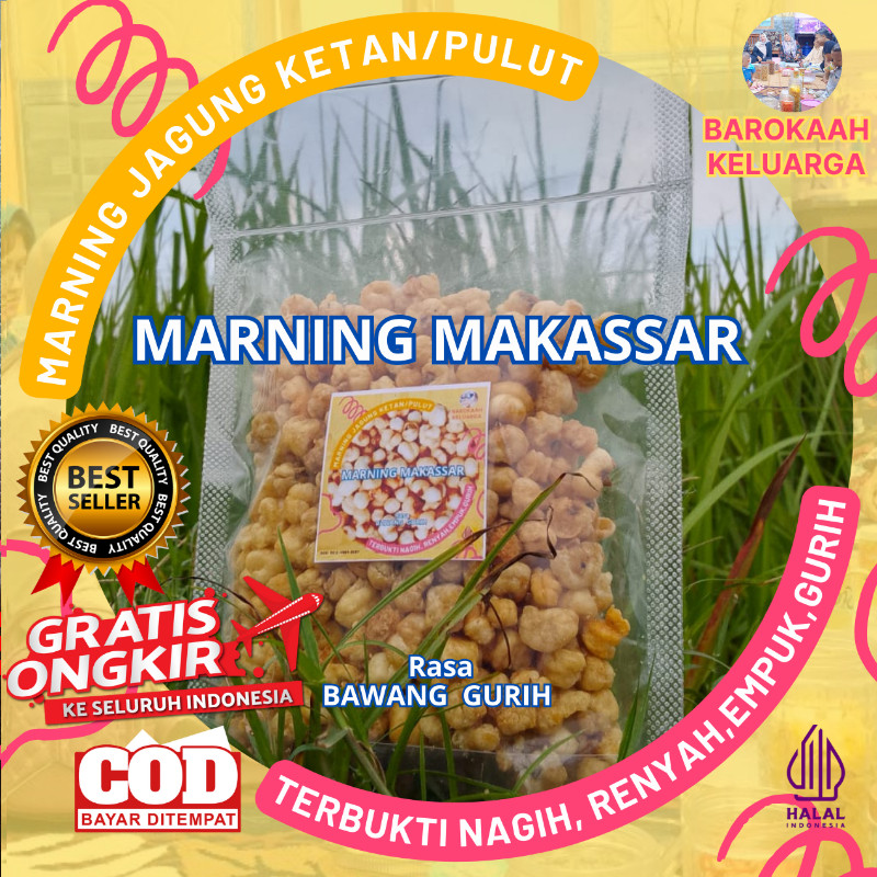 

MAKARONI MARNING SULTAN TERBUKTI EMPUK RENYAH GURIH JAGUNG KETAN 100 gr GURIH BAWANG murah meriah