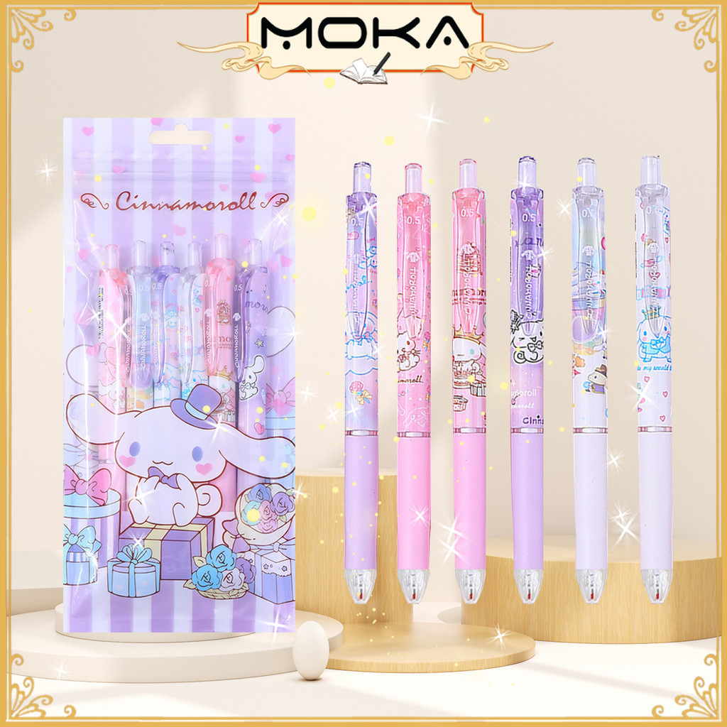 

MOKA PULPEN GEL MEKANIK 1SET ISI 6PCS / PULPEN MEKANIK MOTIF CINNAMONROLL KAWAII MKP91