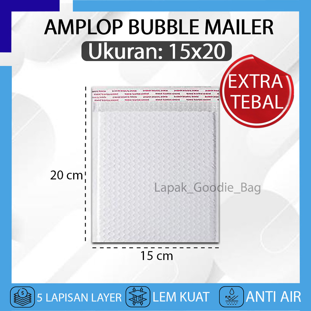 

Kantong Plastik Packing Amplop BUBBLE MAILER 15X20 Bubble Wrap Putih WHITE Bungkus Polymailer Paket Olshop Premium