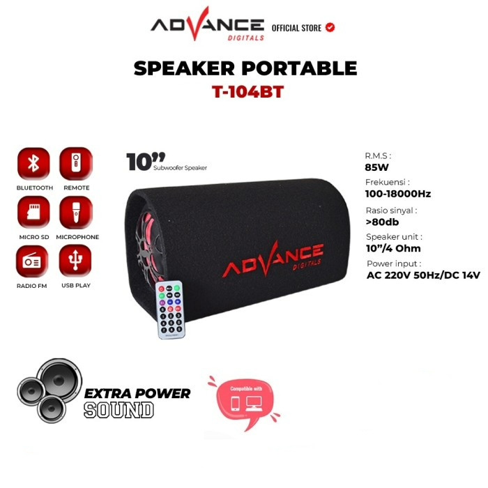 SPEAKER ADVANCE T104BT / SOUND TABUNG ADVANCE 10 INCH