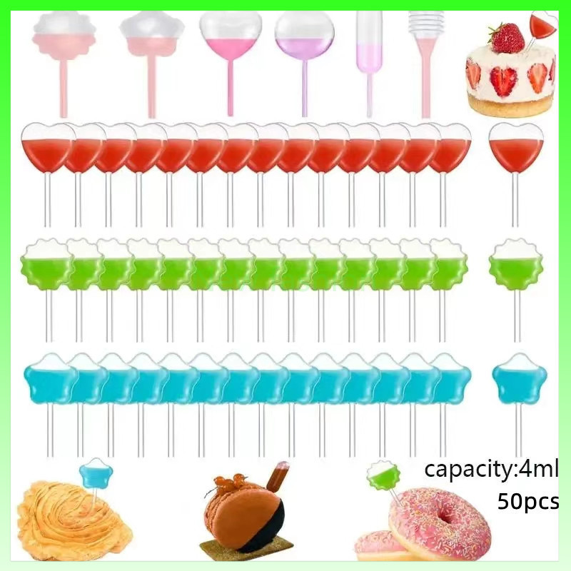 Pipet Cupcake/Sedotan Peras Plastik Ukuran 4ml, 50 PCS