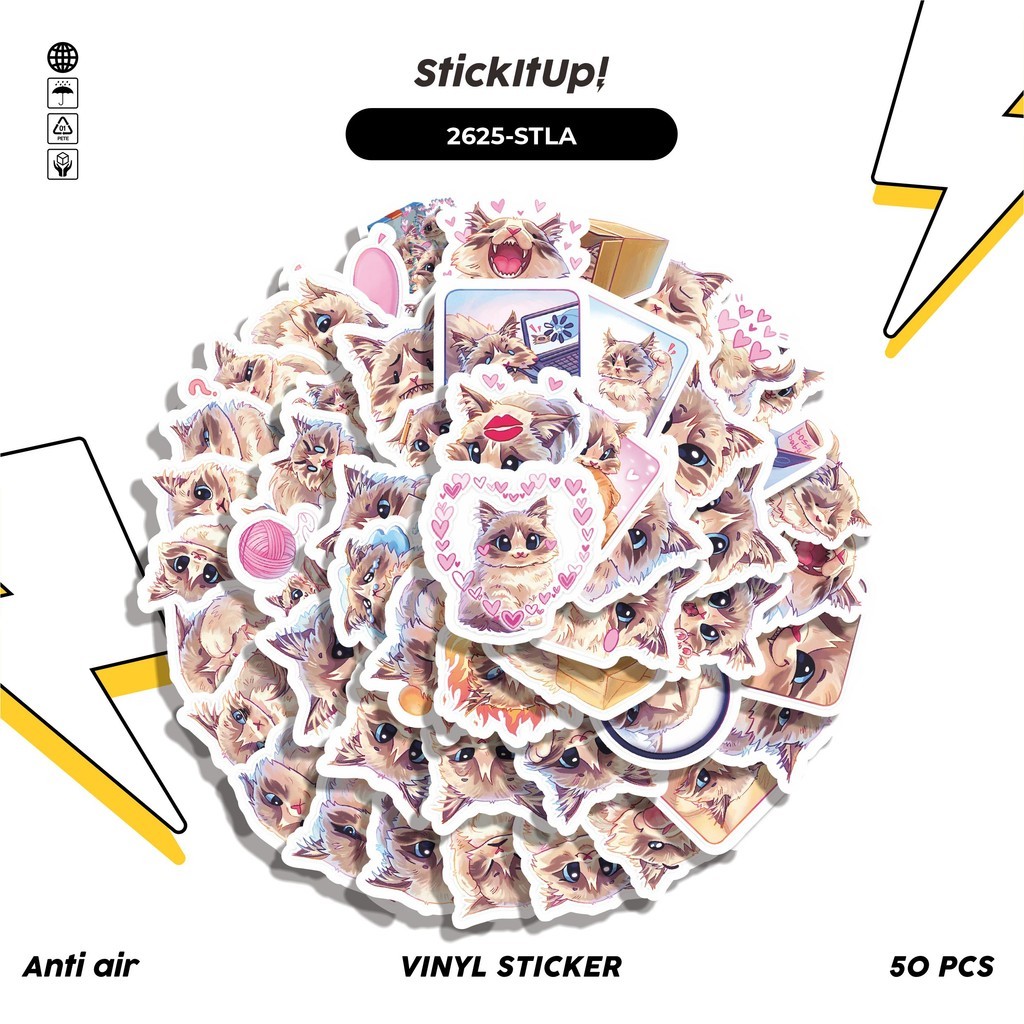

COD✨ 50 Pcs Stiker FUNNY CHARACTER STELLA THE CAT Lucu Anti Air Untuk Dekorasi Notebook Sepeda Skateboard Handphone DIY