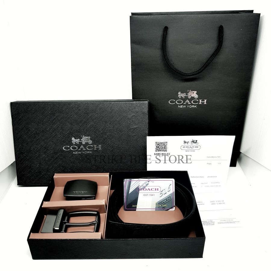 Ikat pinggang pria Coach men belt - gift set pria Coach