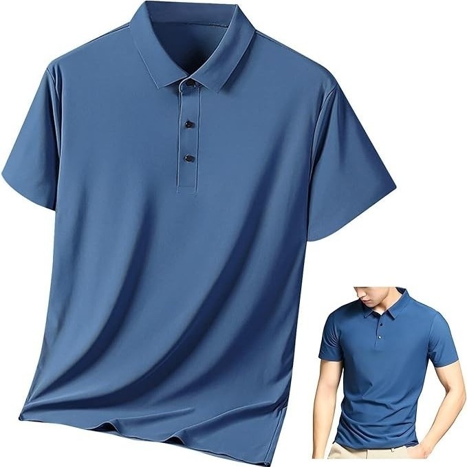 Kaos Kerah Pria dry fit seamless tanpa jahitan jumbo ukuran besar - Dark Grey, 2XL