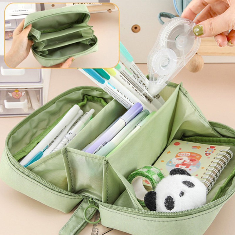 

Aesthetic Large Capacity Pencil Case Pencil Boxes For Girls Cute Korean Stationery School Supplies Zipper Pen Pouch Organizer