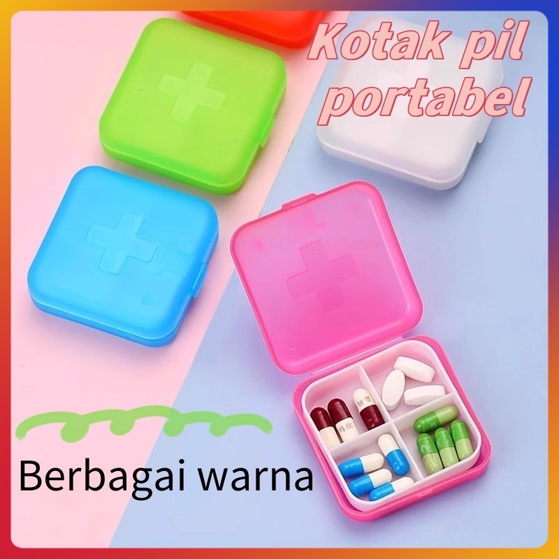 Kotak obat portabel/kotak penyimpanan pengeluaran/kotak obat bersegel seperempat/kotak obat jinjing 