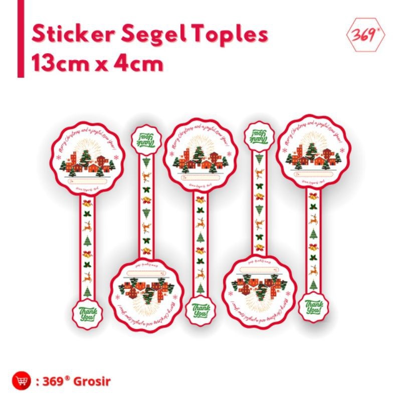 

369 - Sticker Segel Toples Merry Christmas Kue Kering / Jajan - red white