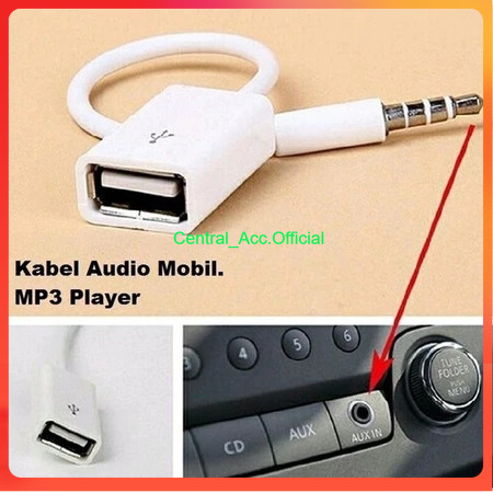 Kabel Audio OTG jack 3.5mm male aux to USB Cable Connector Female