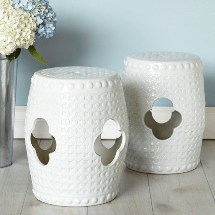 Kursi Keramik China 40cm Chinese Stool Oriental Dekorasi Ruang Tamu Tatakan Pot Mewah