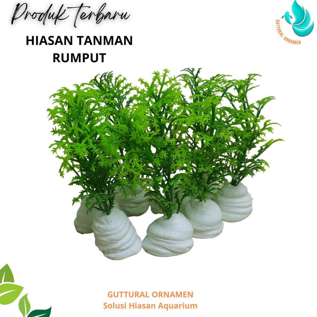 Rumput Hijau Tanaman Plastik Hiasan Aquarium Dekorasi Aquascape