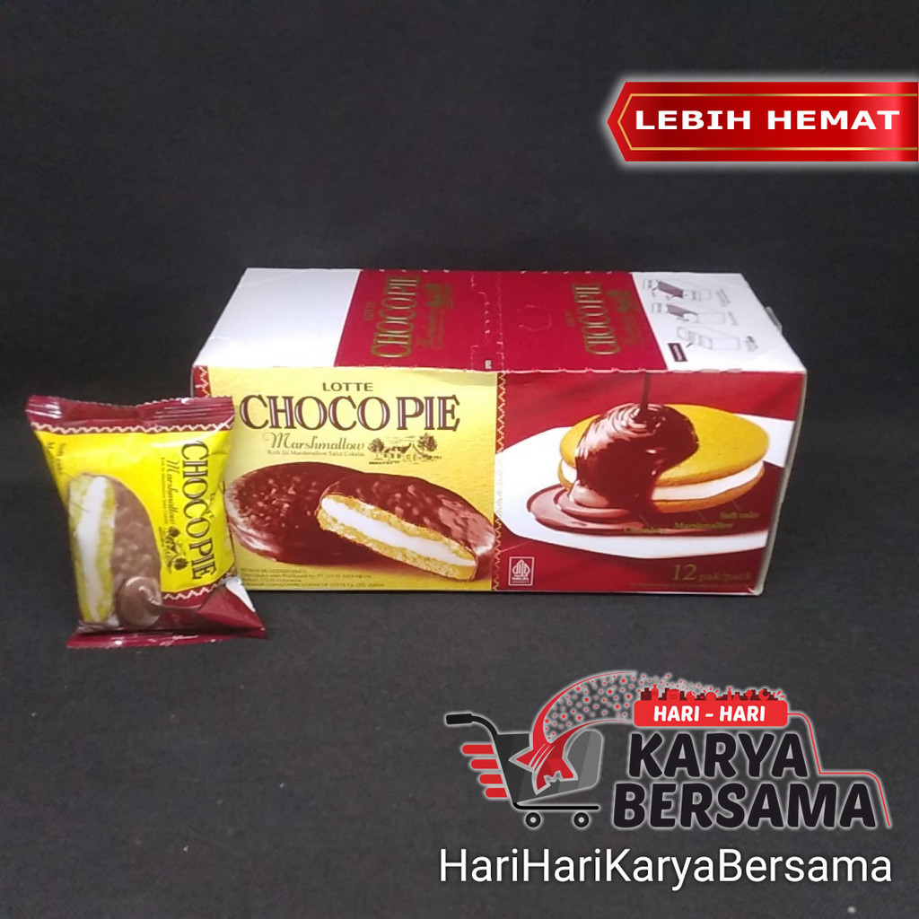 

MAKANAN RINGAN BISKUIT LOTTE CHOCOPIE MARSHMALLOW PER BOX ISI 12'S X 26GR