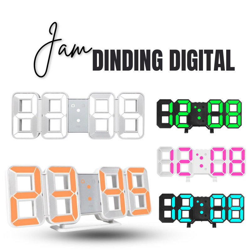 Jam Dinding LED 3D Digital
