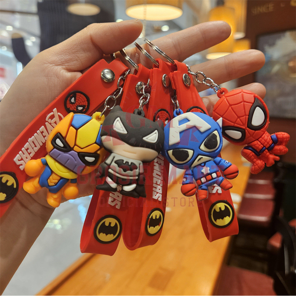 Gantungan Kunci Avengers Batman Iron man Spiderman Silikon Tebal / Ganci Avengers / Ganci Batman / G