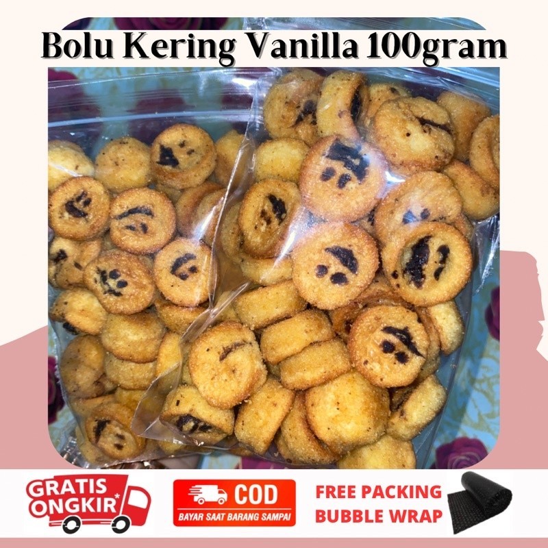 

BOLU KERING VANILLA 100GRAM | KUE BOLU KERING SMILE 1 KG