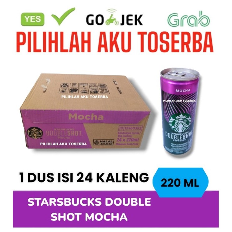 

Kopi STARBUCKS Doubleshot MOCHA Kaleng Can 220 ml - ( HARGA 1 DUS ISI 24 )