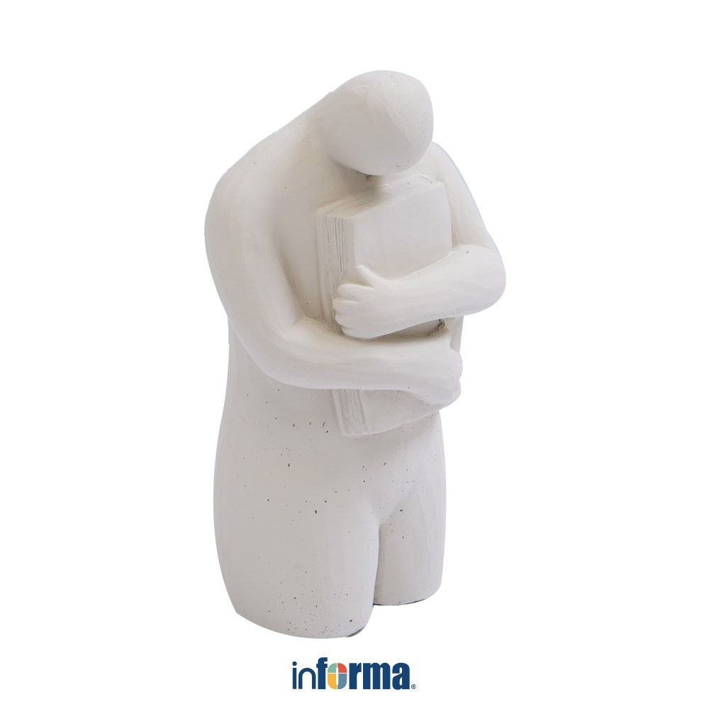 Informa Miniatur Dekorasi Holding Book - Putih Pajangan Meja Aesthetic Home Decor Hiasan Rumah Unik 