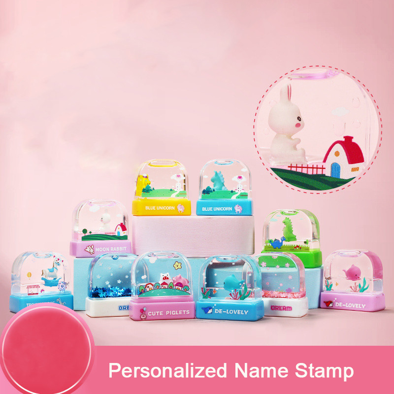 

Customized Name Stamp Paints Personal Student Child Baby Engraved Waterproof Non-fading Kindergarten Cartoon Clothing Name Seal