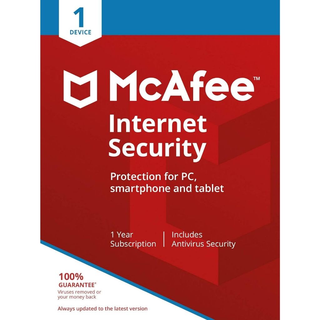 McAfee Internet Security 1 Tahun 1 Device - Original Redeem Key