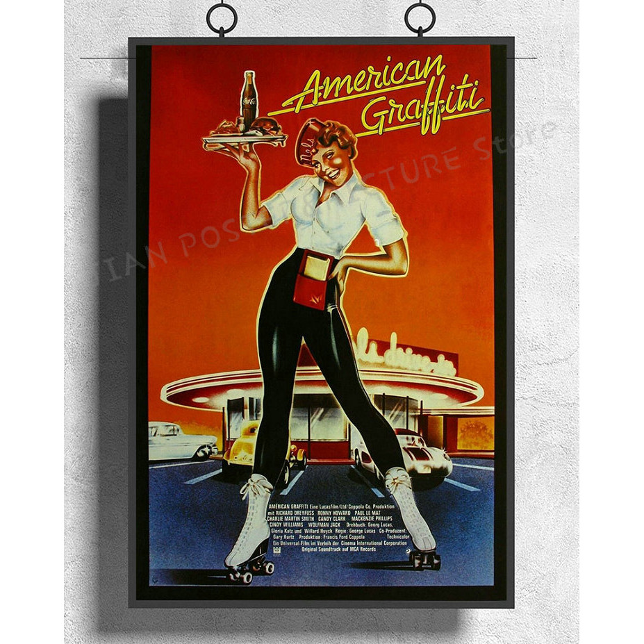 NJ749 AMERICAN GRAFFITI Movie Classic Wall Sticker Silk Poster Art Home Decoration