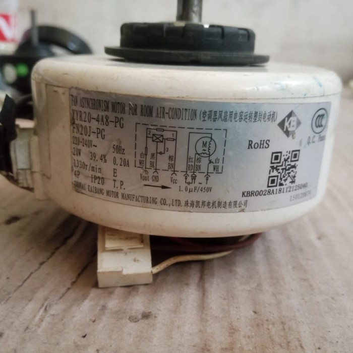 D90 Motor Fan Indoor AC Split YYR20-4A8-PG FN20J-PG 220-240V 50Hz 20W 0.20A 1330r/min E 4P IP20 Beka