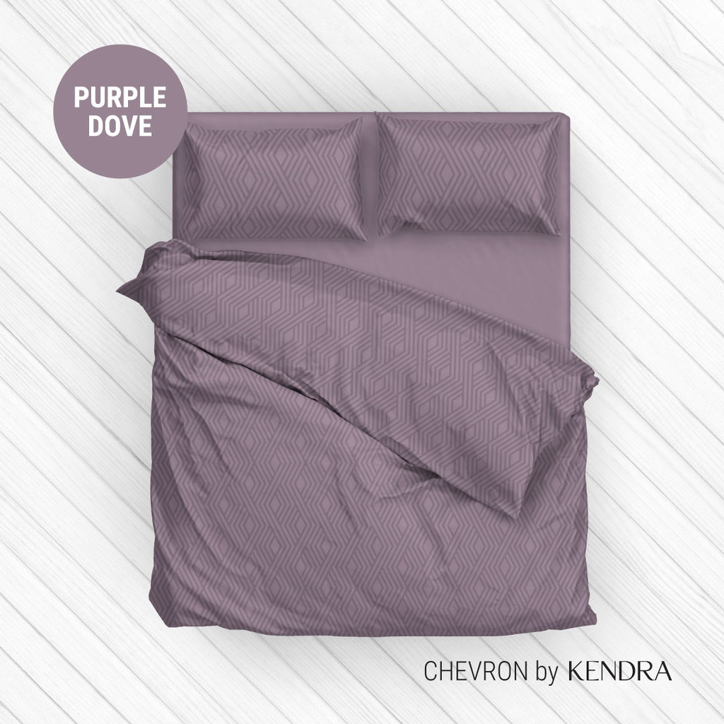 KENDRA Embossed CHEVRON Sprei Set / Bedcover Set Purple Dove