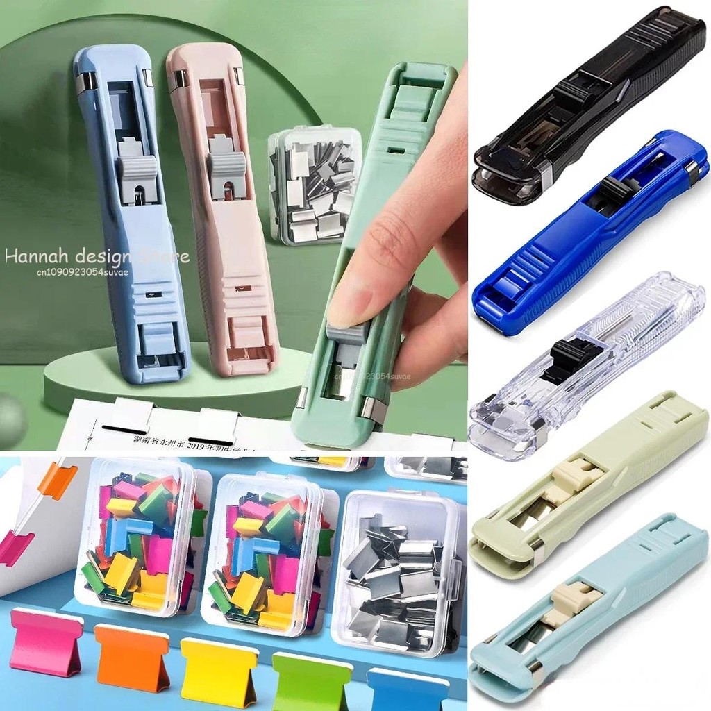 

50pcs Paper Pusher Clips Set Binder Clips Paper Clamps for Office School Document Organizer Portable Clip Stapler Not Harm Paper
