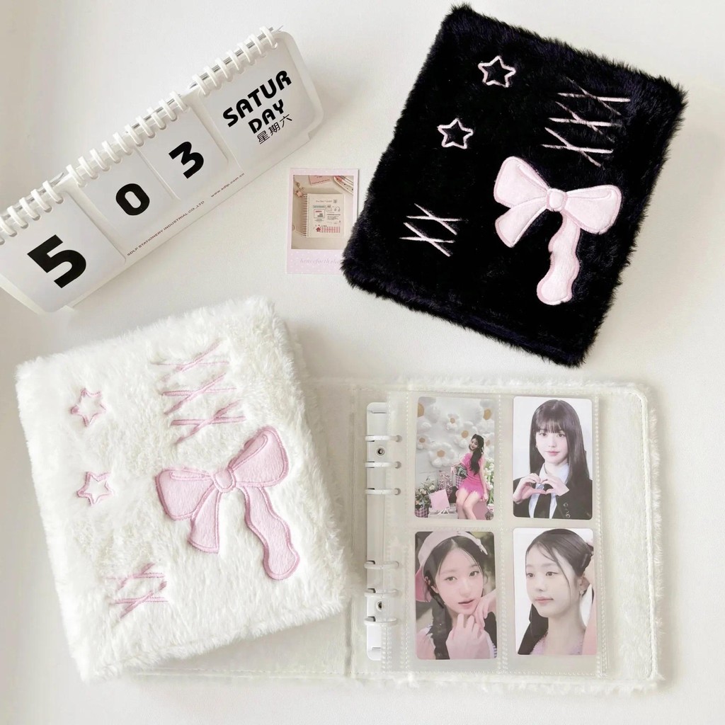 

Cartoon Plush A6 Cover Binder Photocards INS Girl Korean Cute Photo Album Idol PhotoCard Holder Collect Book School Stationery
