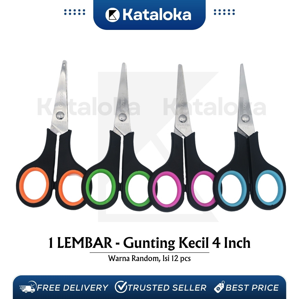 

Gunting Scissors BOSSCO BC-904 4 inch 1 Lembar(12 Pcs)