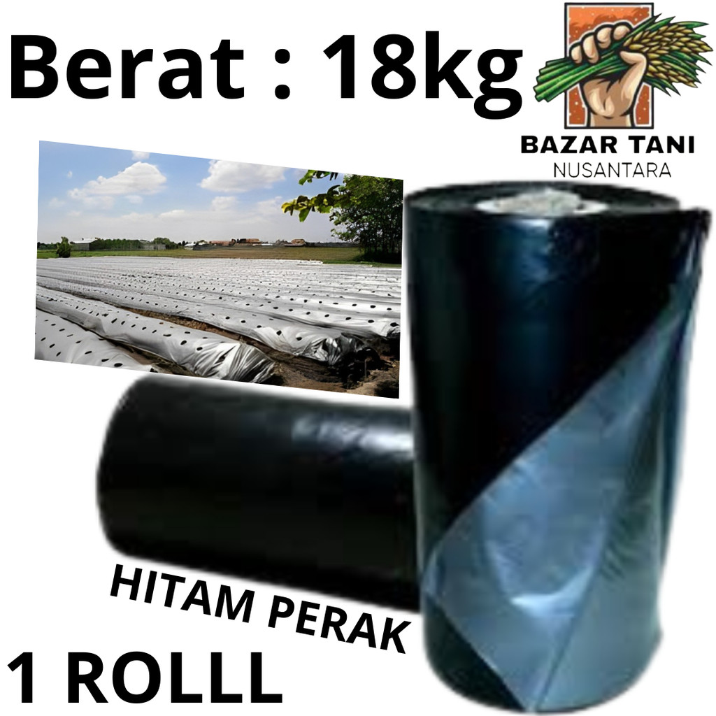 [ BTN ]PLASTIK MULSA HITAM PERAK  18kg Lebar 80cm 100cm 120cm