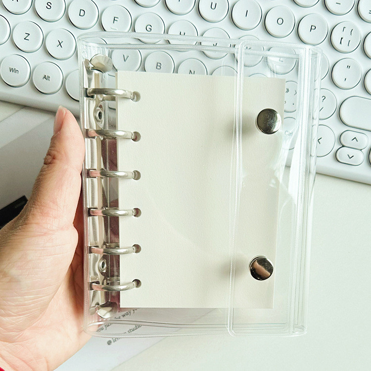 

A7 Loose-leaf Binder Notebooks 6 Hole Double Snap Design Grid Mini Notebook