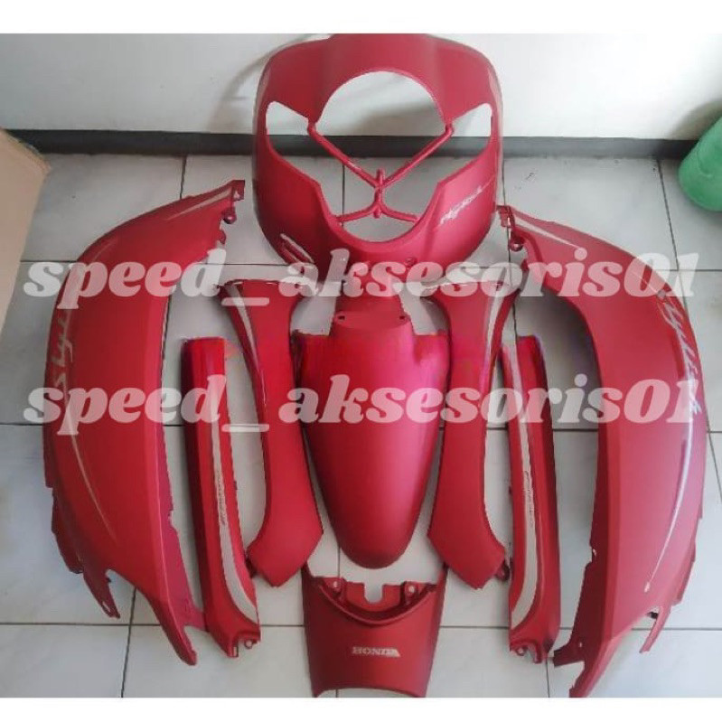 COVER BODY MOTOR HONDA SCOOPY 2017 2018 2019 FULL SET BODY HALUS SCOOPY DONAT MERAH DOFF