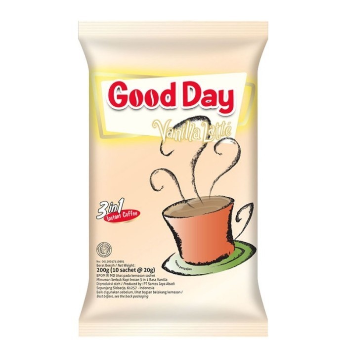 

New Item GOOD DAY VANILLA LATTE 200G (10 X 20G)