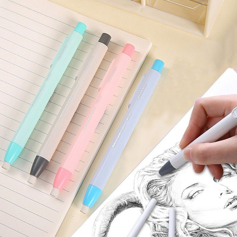 

High Quality Replaceable Core Pencil Erasers Press Type Retractable Pencil Rubber Retractable Eraser Student