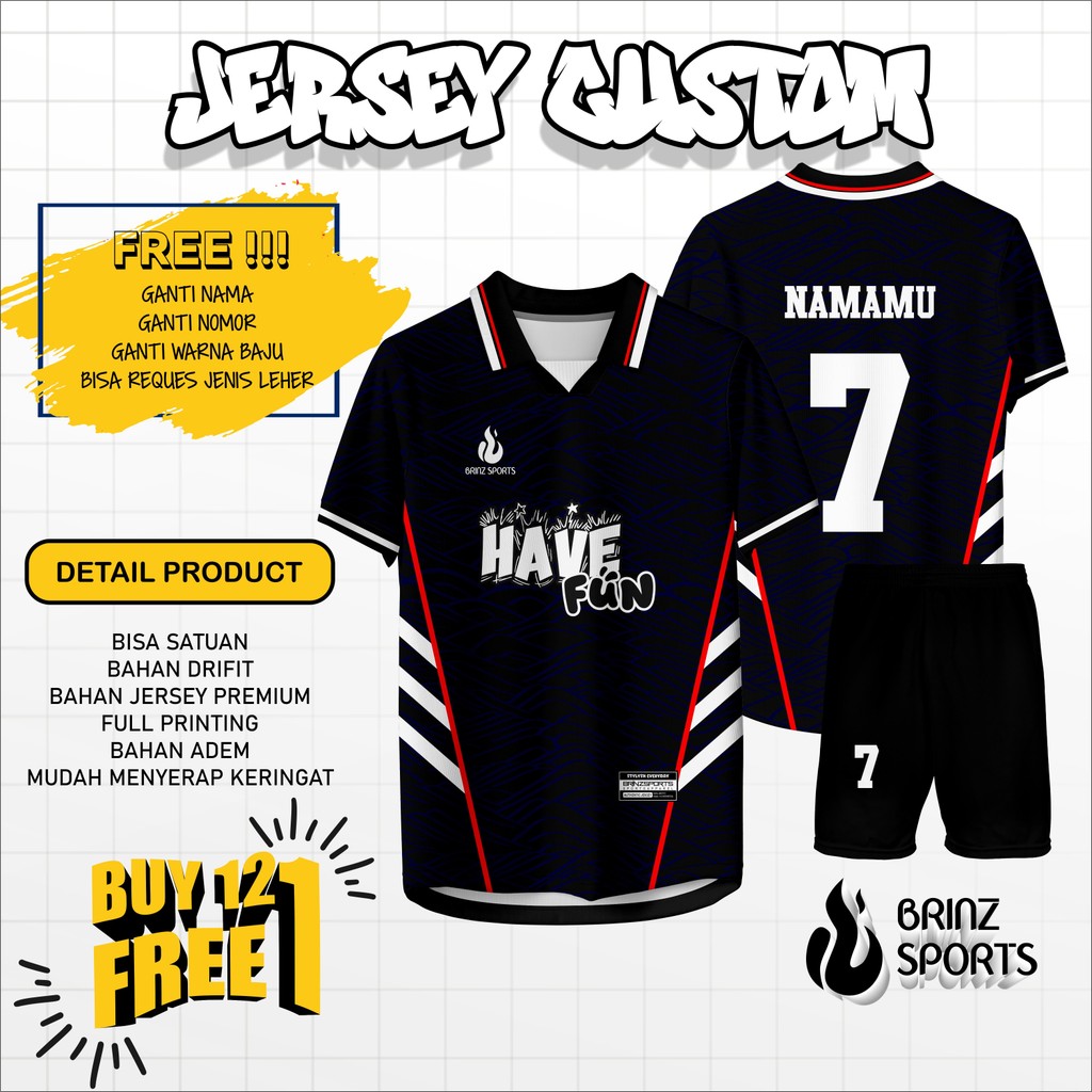 BRINZ / JERSEY FUTSAL ANAK / JERSEY FUTSAL CUSTOM / GRATIS TAMBAH NAMA & NOMOR