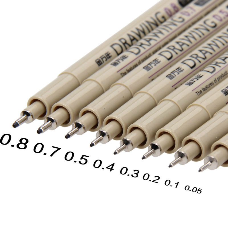 

1 Pc The Best Quality Black Technical Graphic Fine Line Drawing Pen Sketch Ink Marker Pens 0.05-0.8mm for Hook Line Painting Pen