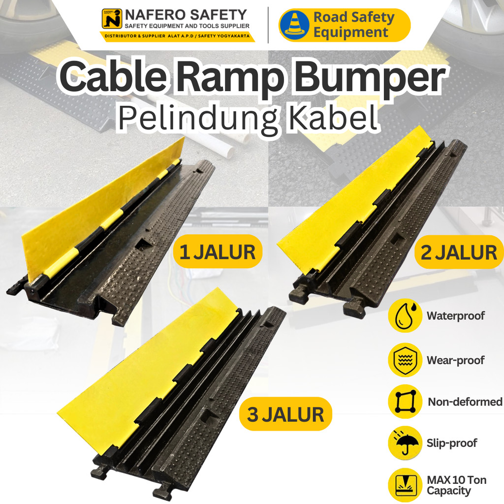 Polisi Tidur Pelindung Kabel / Speed Bump Cable Ramp Protector 1 Jalur 2 Jalur 3 Jalur - Cable Ramp 